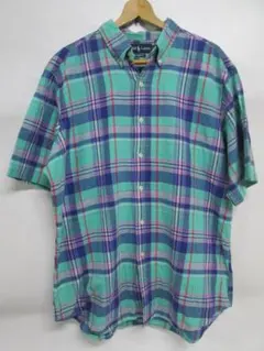 L46 Ralph Lauren 半袖チェックシャツ XL グリーンのサムネイル