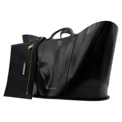 MARNI マルニ レザー トロピカリア ハンドバッグ ポーチ付き 2WAY 黒のサムネイル