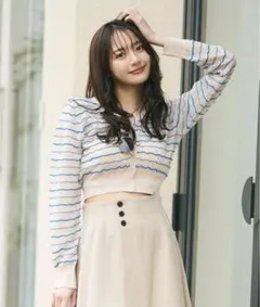 COCODEAL シアーボーダーカーディガン