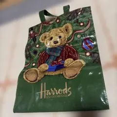 Harrods テディベア トートバッグ グリーンのサムネイル