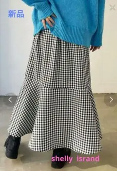 新品shelly israndシェリーアイランド ギンガムチェックスカート