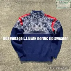 80s vintage L.L.BEAN nordic zip sweater