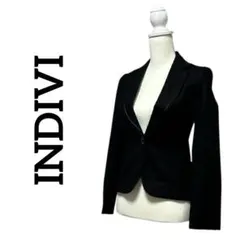 INDIVI インディヴィ ウール テーラードジャケット ブラック 36