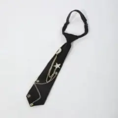 【新品未使用】星 月 モチーフ ネクタイ ブラック ゴールドY2K韓国ストリート