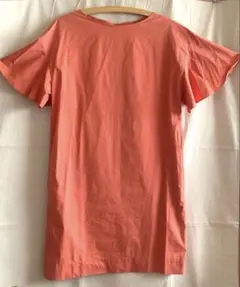 ビューティーアンドユース　ワンピース　膝丈　チュニック　フレア袖　オレンジ　F