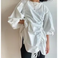 Sea Room lynn MULTIギャザーチュニック　ホワイト　白　コットン