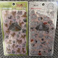プチドロップステッカー 101匹わんちゃん バンビ 2種セット