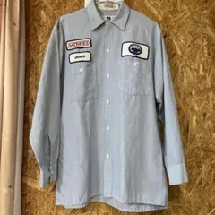 水色ストライプのシャツ　メンズ　中古