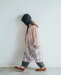 softcheese しまむらmicorrid ピンク レース ワンピース