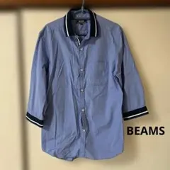 BEAMS 七分袖シャツ ブルー Mサイズ