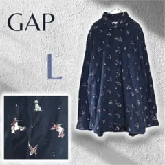 GAP ギャップ【L】ボタンダウン 長袖 コットンシャツ 狩猟柄 個性的 古着