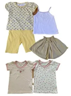 女の子 90 100 夏パジャマ インナー キュロット ５点