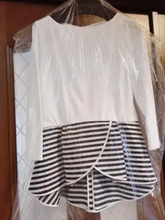 美品　ボーダーズアットバルコニー ツイル フリルブラウス BORDERS ボーダーズアットバルコニー フリル ツイル ブラウス 38