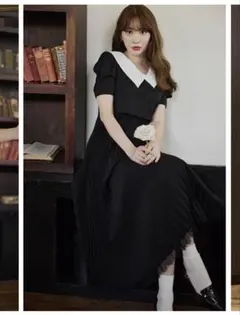 herlipto Butterfly Collar Pleated Dress - メルカリ