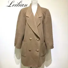 Leilian ベージュ ダブルブレスト カシミヤ　ウールコート　サイズ9