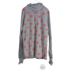 馬魯克 條紋 紅點 高領衫 全新帶標 縮袖