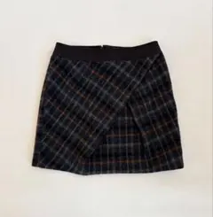 ウール混紡 チェック柄タイトスカート