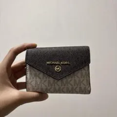 MICHAEL KORS 三つ折り財布 ブラック/グレー