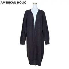 AMERICAN HOLICレディース　ロングニットコート　F　ブラウン系　美品のサムネイル