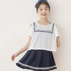 メゾピアノジュニア　【SWIM】スクール対応スイムウェア（Tシャツつき）　160