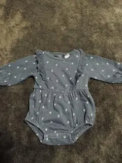 テータテート　花柄　ロンパース 70 ネイビー