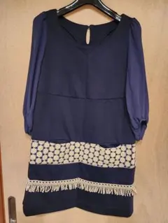 ミニマムミニマム 花柄レースチュニックワンピース