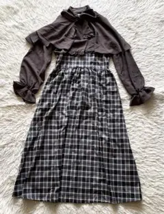 axes femme 異素材組み合わせワンピース