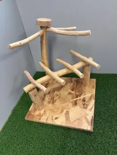 国産ヒノキ 鳥用止まり木 小型、中型インコ用 アスレチックスタンド 約
