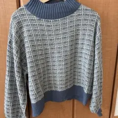 しまむらmysa closet長袖ニット セーター ブルー系 Mサイズ