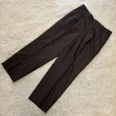 美品✨DURBAN【LL】スラックス センタープレス ウール混 ダークグレーのサムネイル