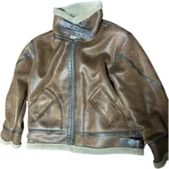 <美品> B-3 フライト ジャケット ムートン ボア レザー M