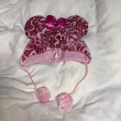 ミニー ファンキャップ ヒョウ柄 ピンク