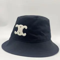 【✨極美品】 セリーヌ バゲットハット トリオンフ 刺繍ロゴ ブラック