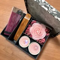 ローズキャンドルギフトセット（受け皿かけあり）