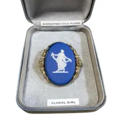 Wedgwood ウェッジウッド ジャスパー ブローチ フローラルガール 金