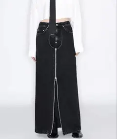 WASHED DENIM ZIPPED LONG SKIRTのサムネイル