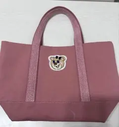 オールドテディガール ワッペントートバッグ ピンク 小