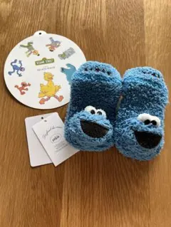 ジェラートピケ セサミストリート ベビーソックス 7-9cm クッキーモンスター