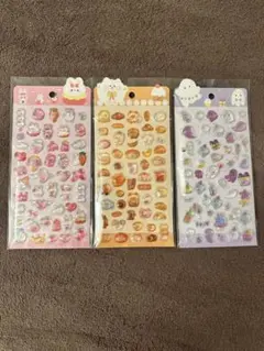 ぷくぷくシール、ボンボンドロップシール、立体シール3パックセット