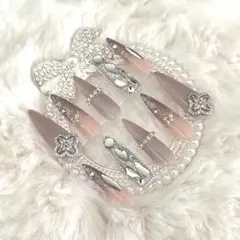 スナ系ワンホン埋め尽くしちゅるんギャルネイル ネイルチップ