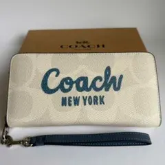 COACH CZ330 ホワイト ラウンドジップ