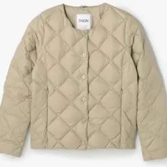 TAION ベージュ ダウンジャケット キルティング