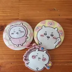 ちいかわ刺繍缶バッジ&ラバーマスコット　３点セット