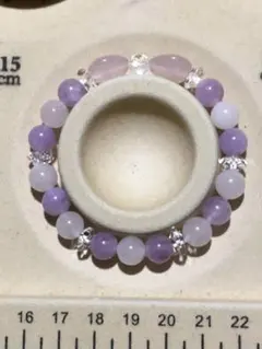 パワーストーンブレスレット〔ローズクォーツ＆ラベンダーアメジスト＆水晶〕