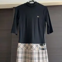 【美品】BURBERRY BLUE LABEL チェック切替 ワンピース 38