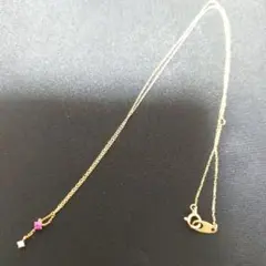 ete K10 ゴールド ネックレス ルビー ダイヤモンド