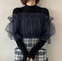 【正規品】チュールドッキングニットプルオーバー SNIDEL