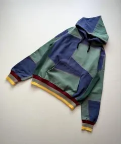 90s USA製 MT.SPOKANE パッチワークリバースパーカー ビンテージ