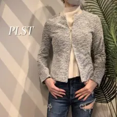 【美品】PLST ノーカラーツイードジャケット
