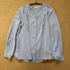 ブルーグレー　ブラウス　Lのサムネイル